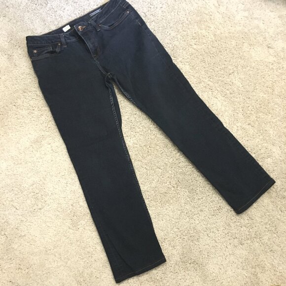 Tommy Hilfiger Organic Cotton Dark Navy Blue Denim Rome Straight Fit Jeans - Picture 8 of 16